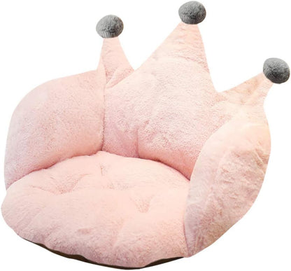 Crown Office Soft Cushion Plush Comfort Seat Pad Cozy Warm Seat Pillow Armchair Seat Support Relieves Back Coccyx Sciatica and Tailbone Pain Relief Chair Cushions for Home Office Sofa Car Wheelchair