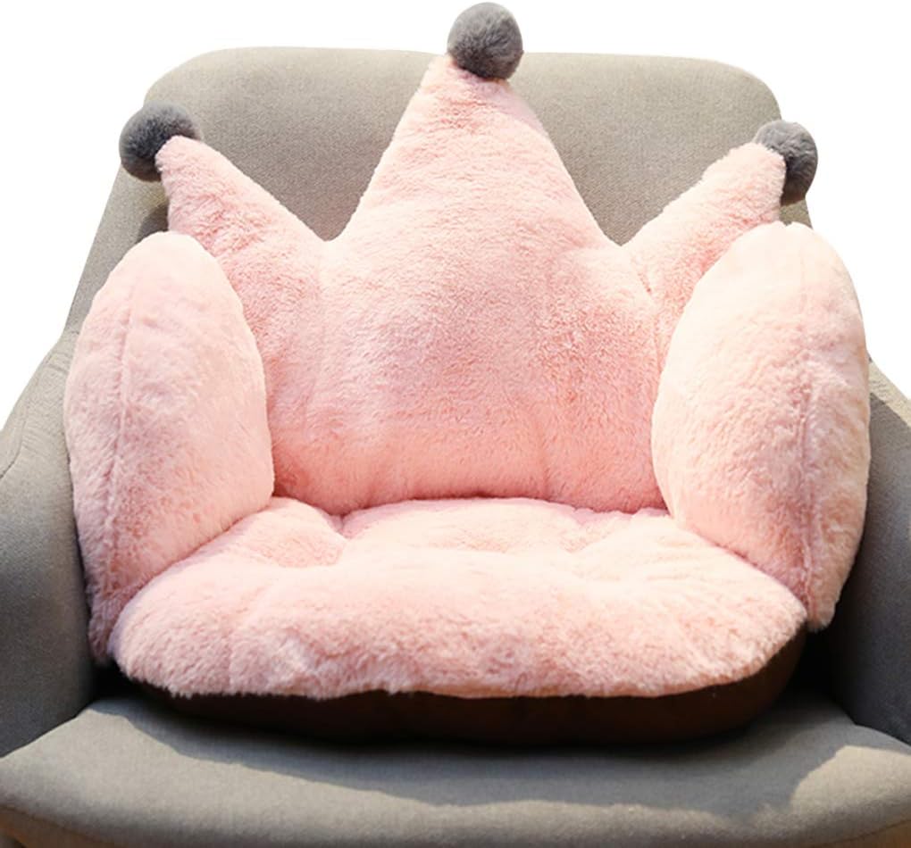 Crown Office Soft Cushion Plush Comfort Seat Pad Cozy Warm Seat Pillow Armchair Seat Support Relieves Back Coccyx Sciatica and Tailbone Pain Relief Chair Cushions for Home Office Sofa Car Wheelchair