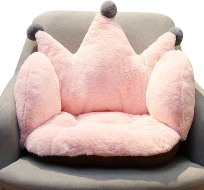 Crown Office Soft Cushion Plush Comfort Seat Pad Cozy Warm Seat Pillow Armchair Seat Support Relieves Back Coccyx Sciatica and Tailbone Pain Relief Chair Cushions for Home Office Sofa Car Wheelchair