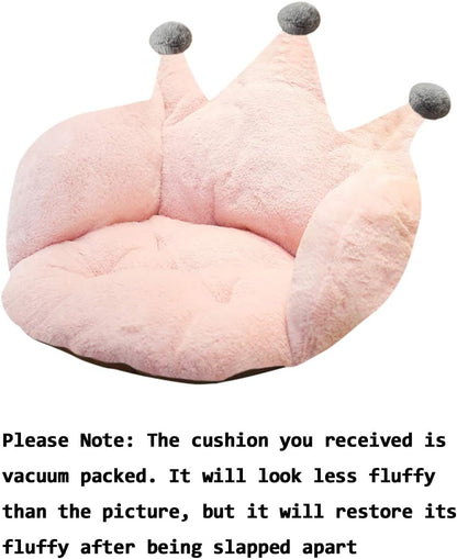 Crown Office Soft Cushion Plush Comfort Seat Pad Cozy Warm Seat Pillow Armchair Seat Support Relieves Back Coccyx Sciatica and Tailbone Pain Relief Chair Cushions for Home Office Sofa Car Wheelchair