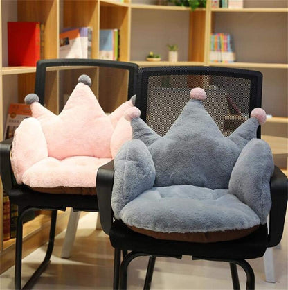 Crown Office Soft Cushion Plush Comfort Seat Pad Cozy Warm Seat Pillow Armchair Seat Support Relieves Back Coccyx Sciatica and Tailbone Pain Relief Chair Cushions for Home Office Sofa Car Wheelchair