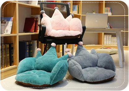 Crown Office Soft Cushion Plush Comfort Seat Pad Cozy Warm Seat Pillow Armchair Seat Support Relieves Back Coccyx Sciatica and Tailbone Pain Relief Chair Cushions for Home Office Sofa Car Wheelchair