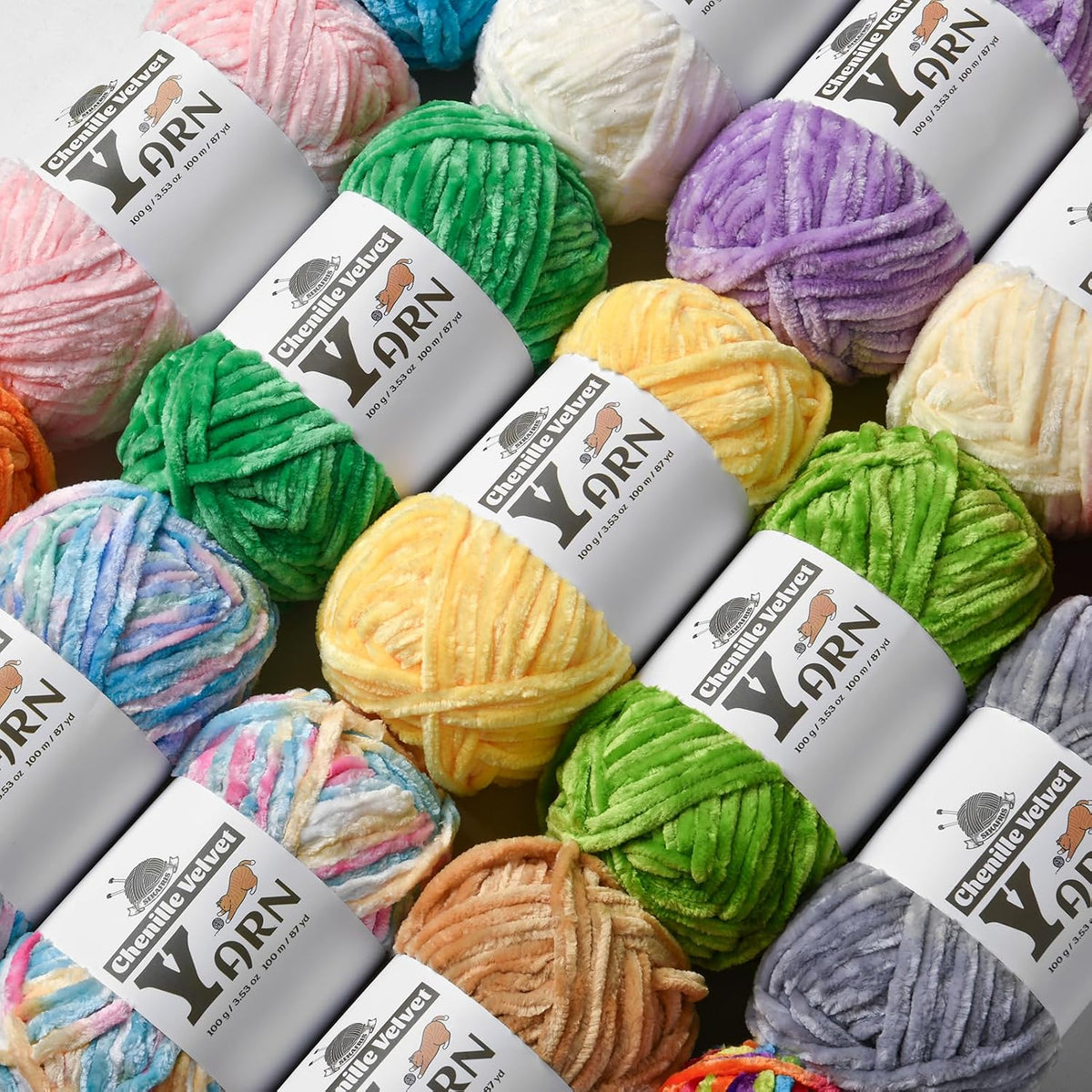 Chenille Crochet Pinkish Purple Yarn 3 Pack
