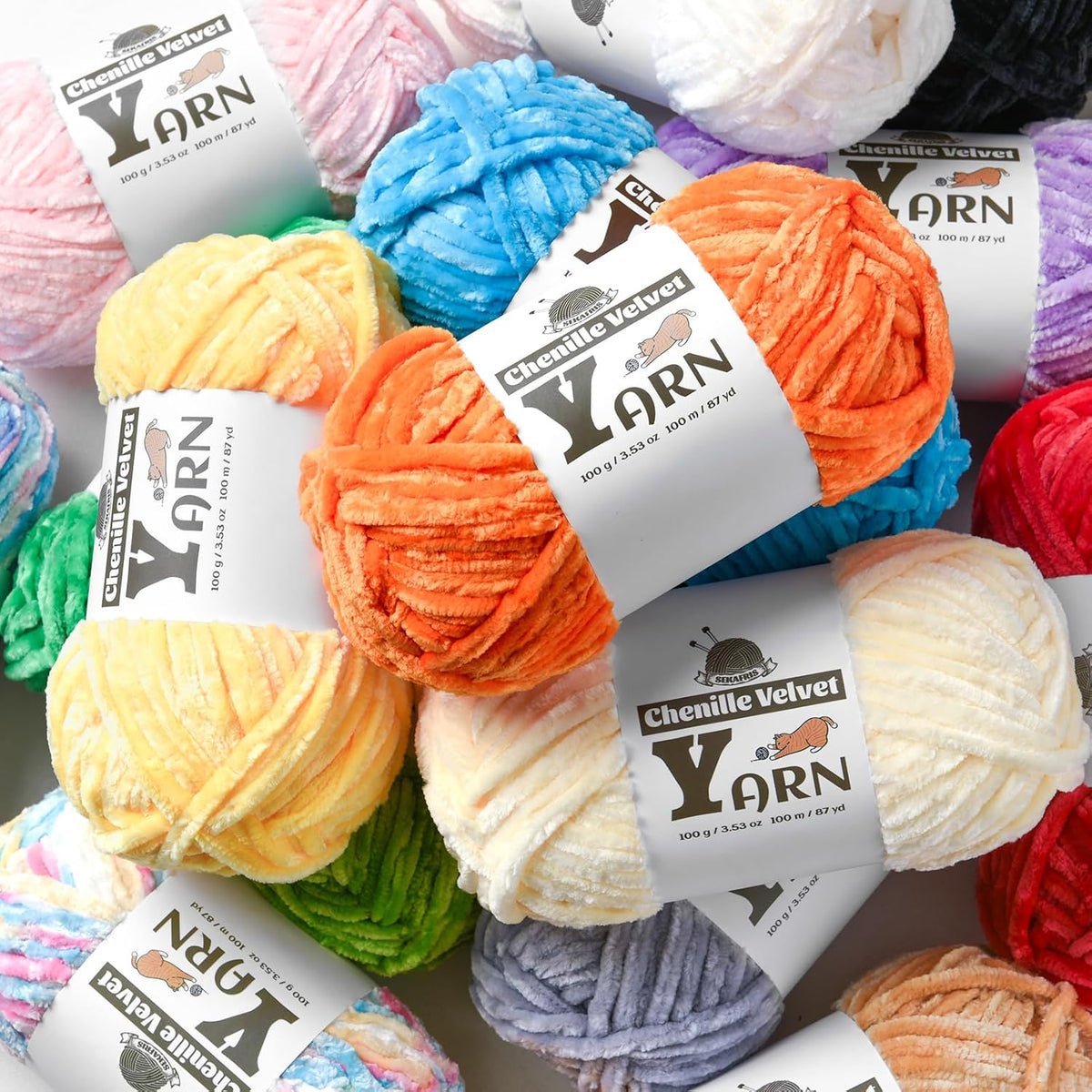 Chenille Crochet Pinkish Purple Yarn 3 Pack
