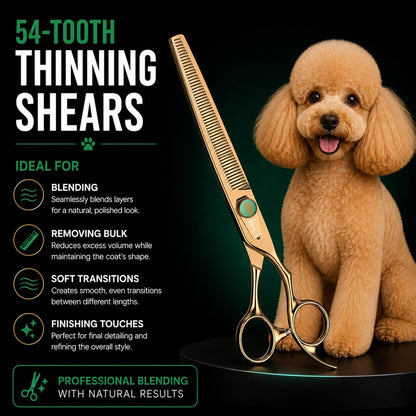 Kenchii Rose Dog Grooming Scissors, 25 Tooth Blending Shears, Dog Scissors for Grooming, Ergonomic Design for Comfort and Precision, Heavy Duty, Durable and Sharp