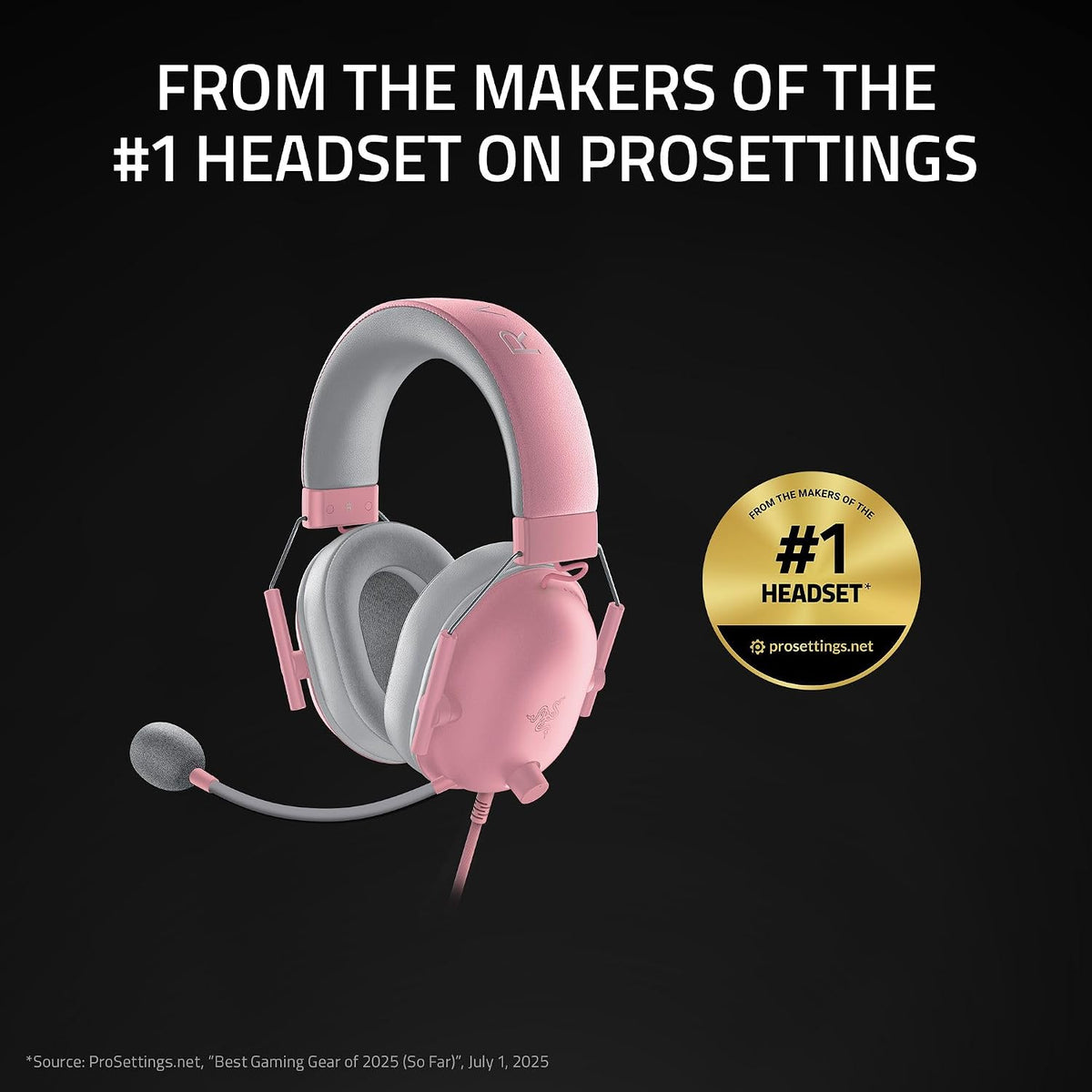 BlackShark V2 X Gaming Headset, 50mm Drivers, Quartz Pink