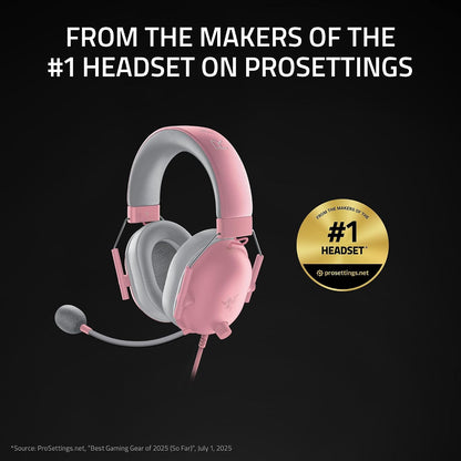 BlackShark V2 X Gaming Headset, 50mm Drivers, Quartz Pink