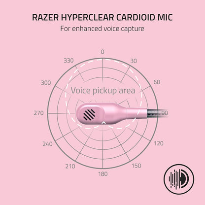 BlackShark V2 X Gaming Headset, 50mm Drivers, Quartz Pink