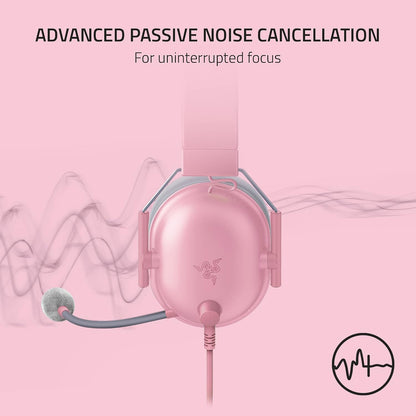 BlackShark V2 X Gaming Headset, 50mm Drivers, Quartz Pink