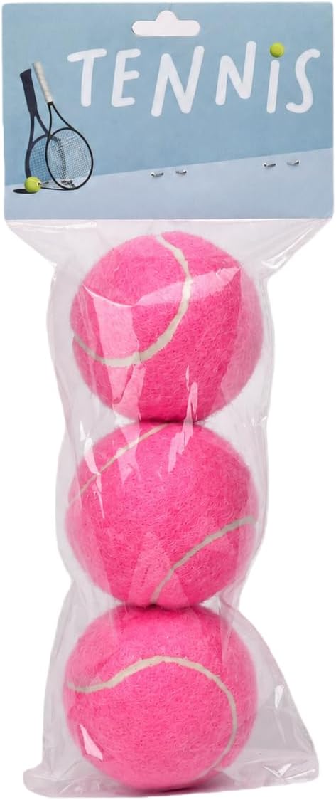 Tennis Balls 3 Pack with Standard Elasticity, Daily Training and Practice Tennis Balls, Pink, Purple