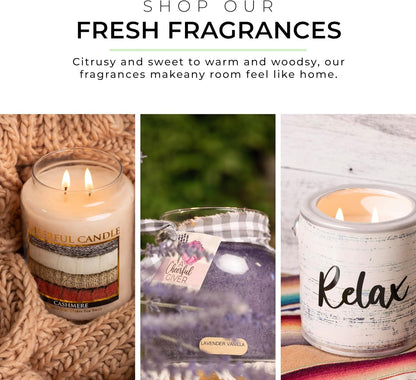 Juicy Peach Scented Glass Jar Candle (6 oz) with Lid & True to Life Fragrance Made in USA