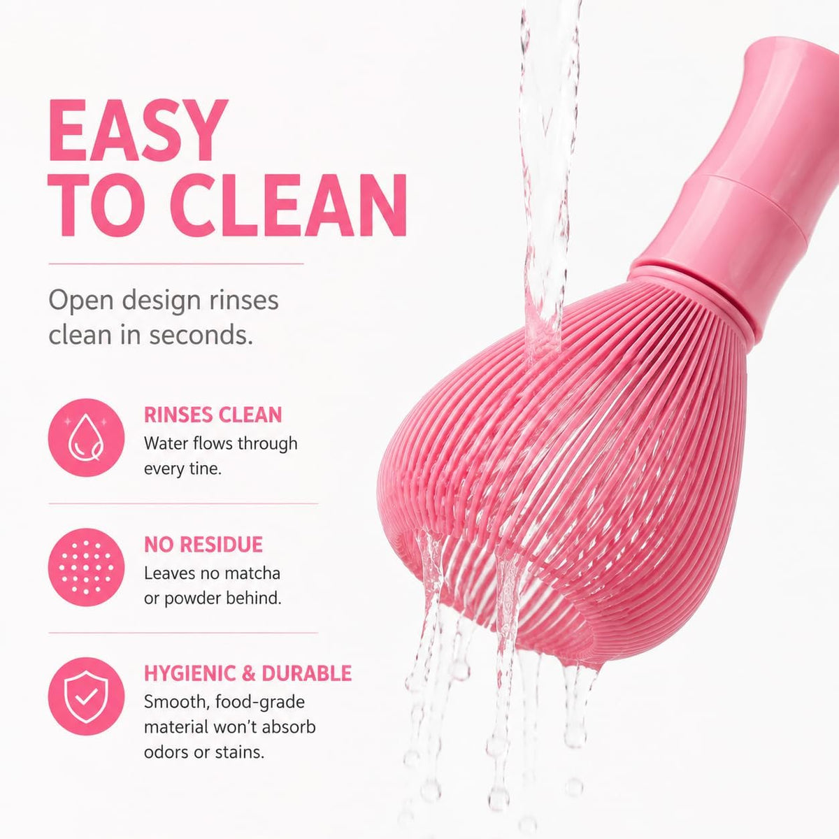 Traditional Matcha Whisk Reusable Resin Matcha Whisk Chasen Dishwasher Safe Matcha Stirrer Matcha Green Tea Powder Preparation Prepare Japanese Matcha Tea (pink)