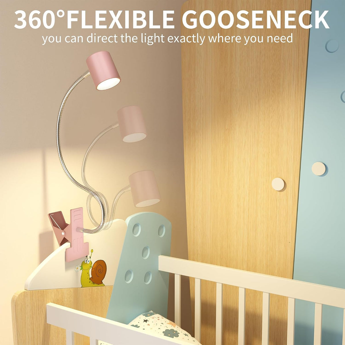 Desk Lamp,USB Clip On Light with 3 Color Modes,LED Reading Lamp
