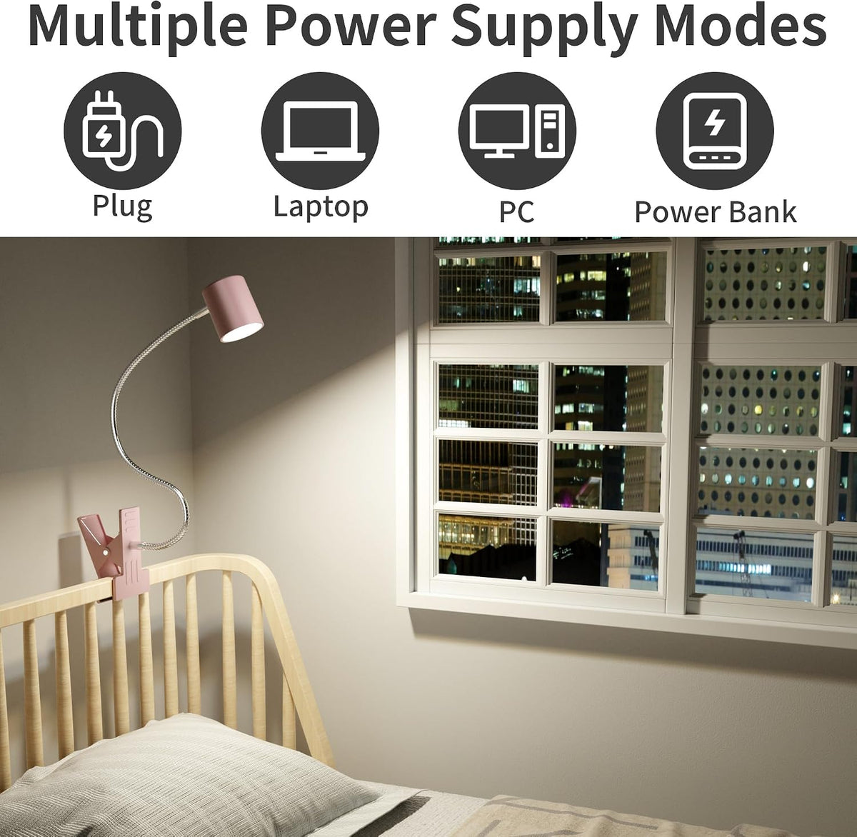 Desk Lamp,USB Clip On Light with 3 Color Modes,LED Reading Lamp