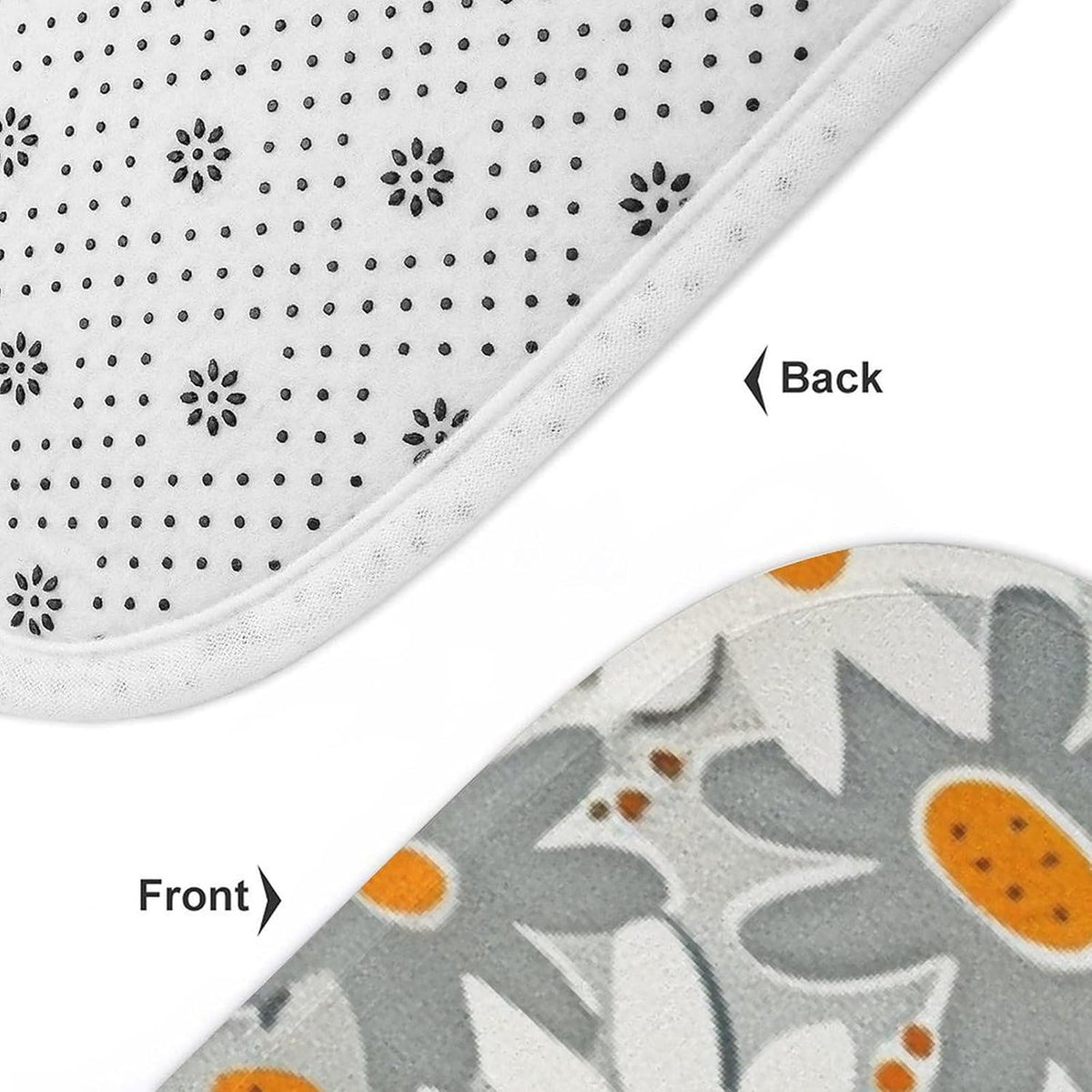 Bathroom Rugs and Mats Set 3 Piece Nonslip Small Daisies in Light Grey and White Bath Rug and U-Shape Contoured Toilet Mat & Toilet Lid Cover Mat Blush Pink Flower Bath Carpet Bath Mats 20"x32"