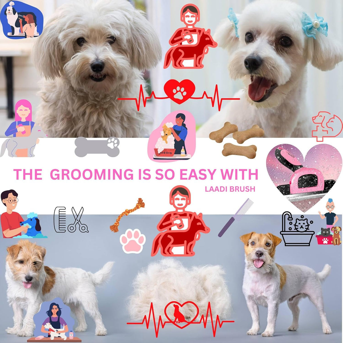 Deshedding Tool - Reduces Shedding by Up to 95% for Pets' Grooming - Suitable for Dogs, Cats, Horses, and Rabbits