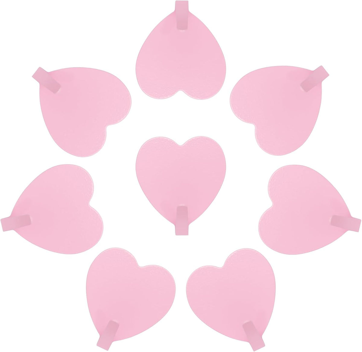 8PCS Heart Shaped Wall Hooks, Self Adhesive Hook Decorative Pink