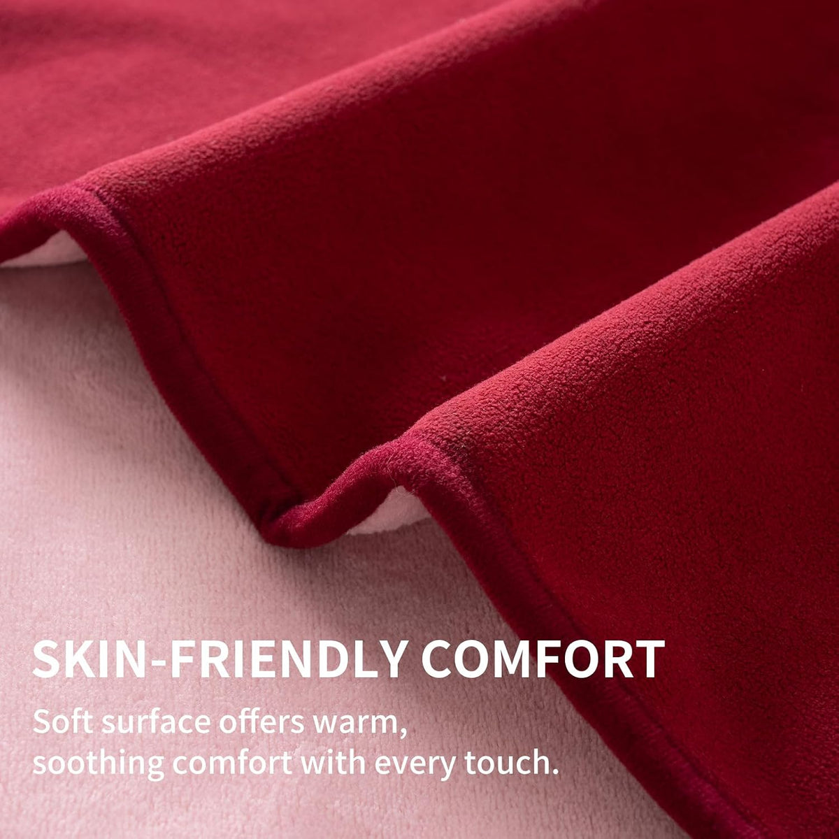 Reversible Waterproof Blanket for Bed Couch Sofa, 40x60, Burgundy/Pink