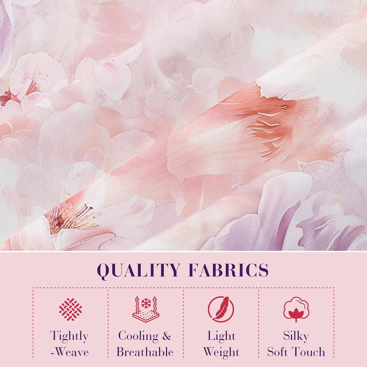 Floral Bed Sheet Set, Queen Size, 4PC