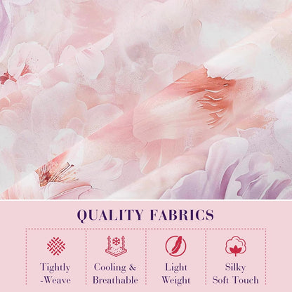 Floral Bed Sheet Set, Queen Size, 4PC