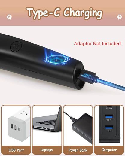 4 in 1 Dog Clippers, USB-C Rechargeable Dog Grooming Clipper Kit Nail Ginder with Two Speeds, Cordless Pet Cat Trimmer Shavers for Thick Hairs for Poodle, Small Pets