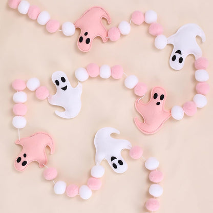 Pink Halloween Decor with Ghost Garland for Pink Halloween Decorations Garland Indoor in Pastel Decor