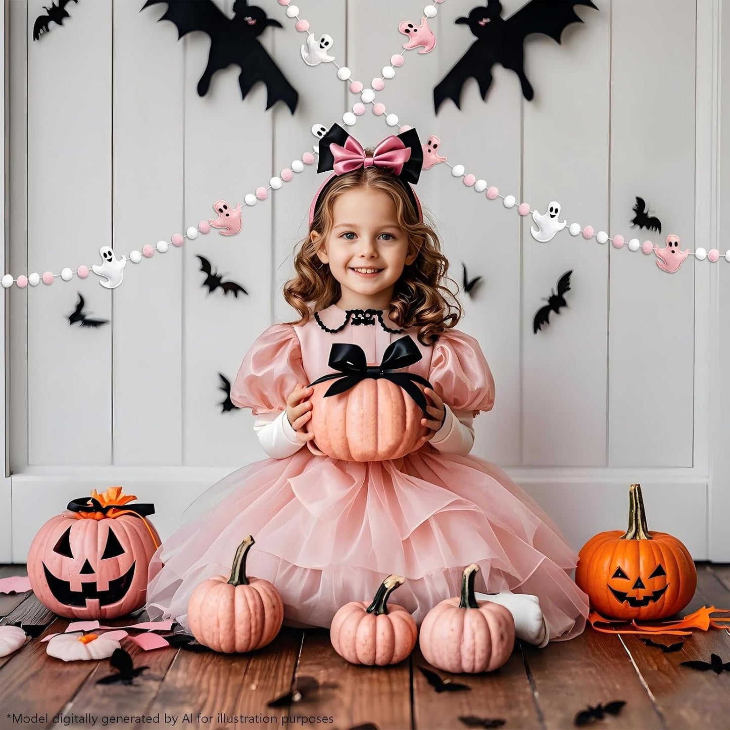 Pink Halloween Decor with Ghost Garland for Pink Halloween Decorations Garland Indoor in Pastel Decor