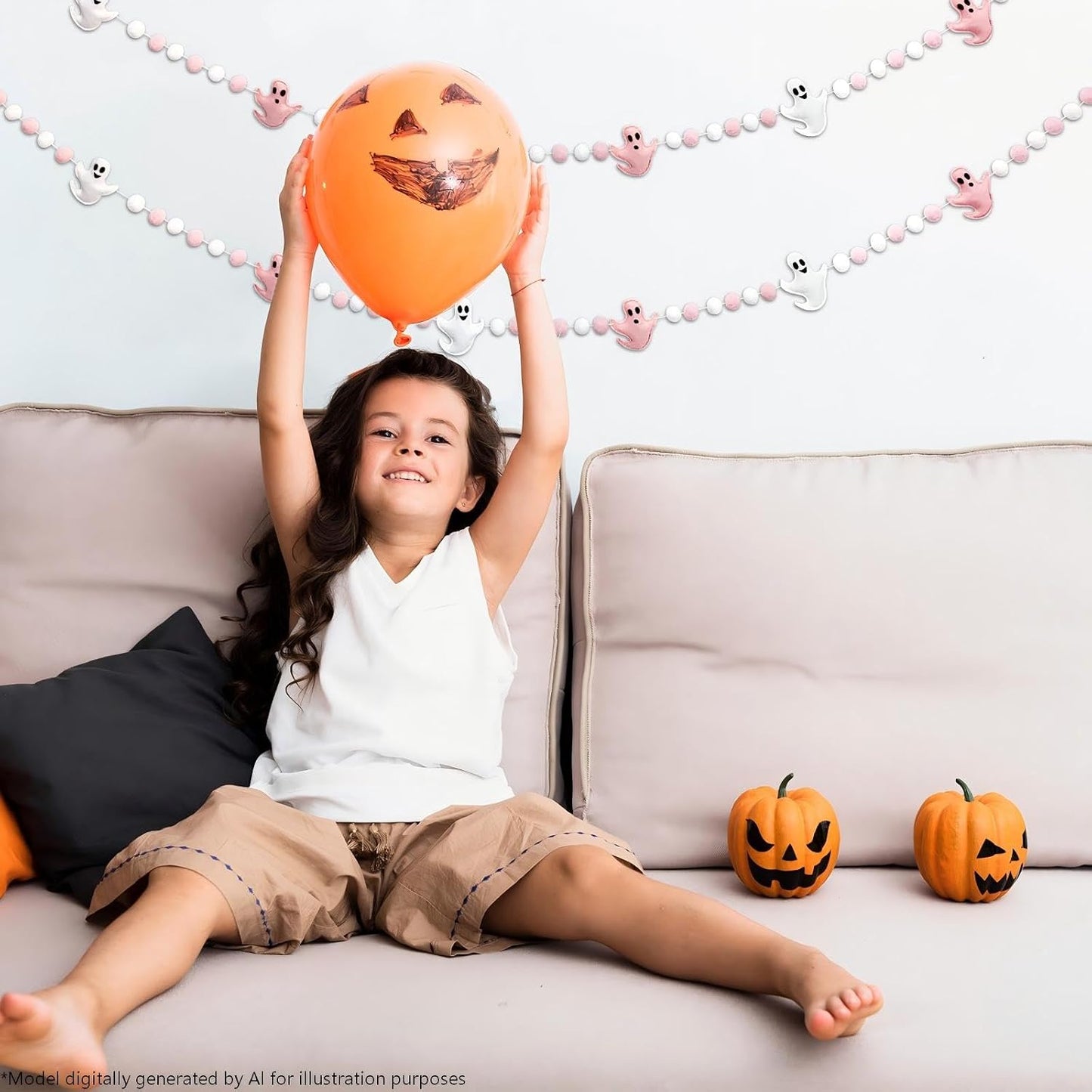 Pink Halloween Decor with Ghost Garland for Pink Halloween Decorations Garland Indoor in Pastel Decor