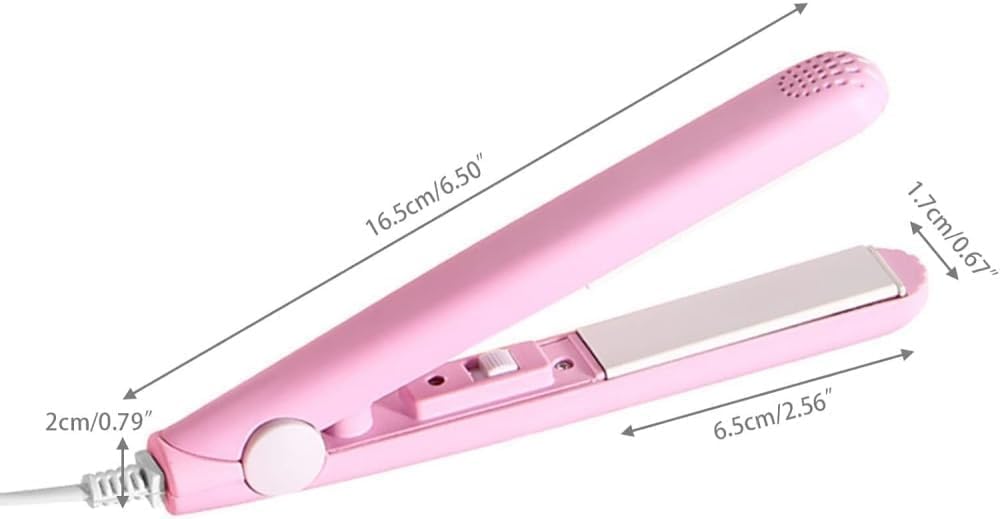 Mini Hair Curler, Ceramic Curler for Short and Fine Hair, 2 in 1 Mini Straightener with Travel Box, Hair Styling Tools