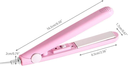 Mini Hair Curler, Ceramic Curler for Short and Fine Hair, 2 in 1 Mini Straightener with Travel Box, Hair Styling Tools