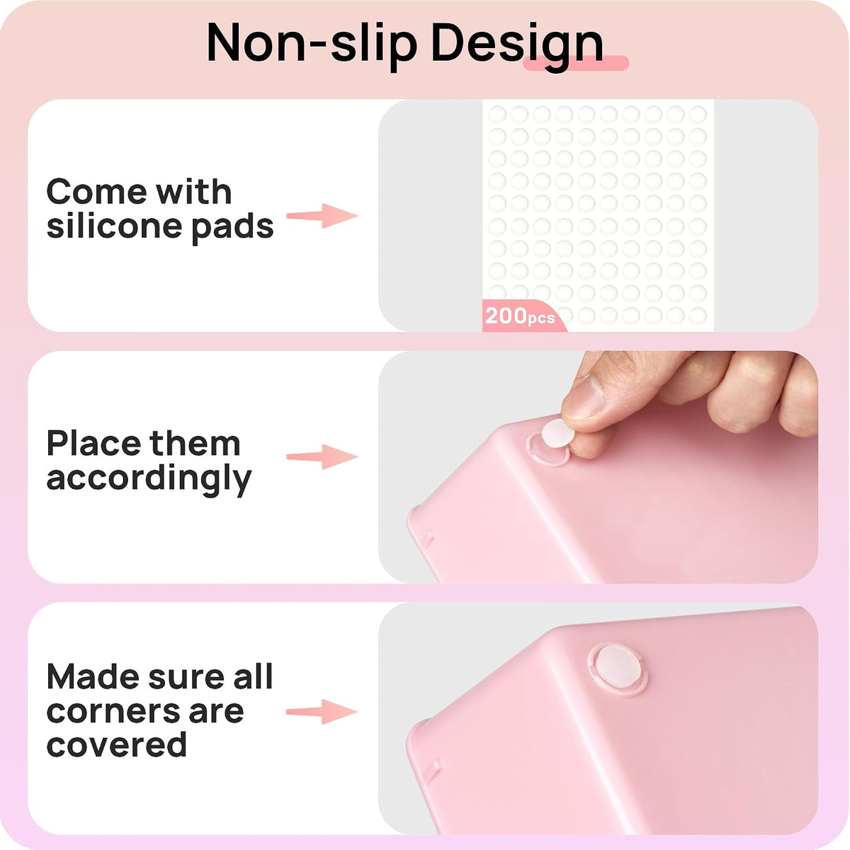 44 PCS Plastic Drawer Organizers Set, Vanity Organizer Trays, Pink