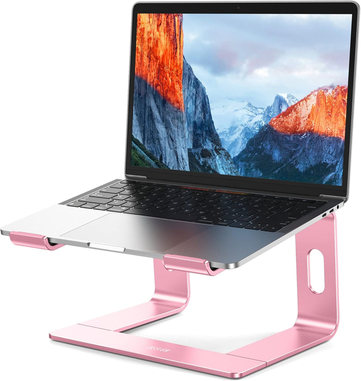 LS03 Aluminum Laptop Stand, Ergonomic Detachable Computer Stand, Notebook Riser, Laptop Mount Compatible with Air, Pro, Dell, HP, Lenovo More 10-15.6" Laptops, Pink