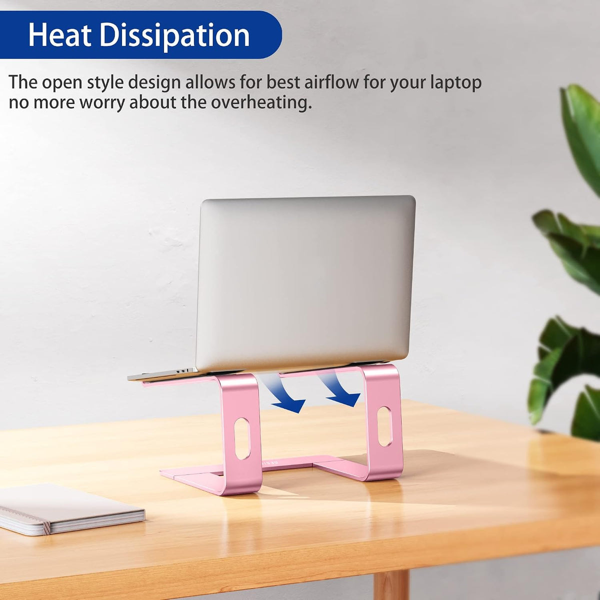 LS03 Aluminum Laptop Stand, Ergonomic Detachable Computer Stand, Notebook Riser, Laptop Mount Compatible with Air, Pro, Dell, HP, Lenovo More 10-15.6" Laptops, Pink