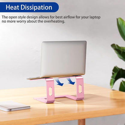 LS03 Aluminum Laptop Stand, Ergonomic Detachable Computer Stand, Notebook Riser, Laptop Mount Compatible with Air, Pro, Dell, HP, Lenovo More 10-15.6" Laptops, Pink