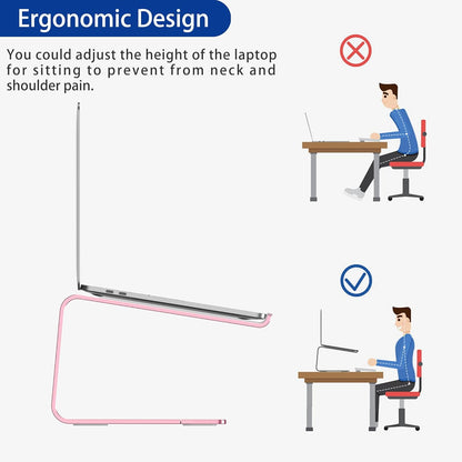 LS03 Aluminum Laptop Stand, Ergonomic Detachable Computer Stand, Notebook Riser, Laptop Mount Compatible with Air, Pro, Dell, HP, Lenovo More 10-15.6" Laptops, Pink
