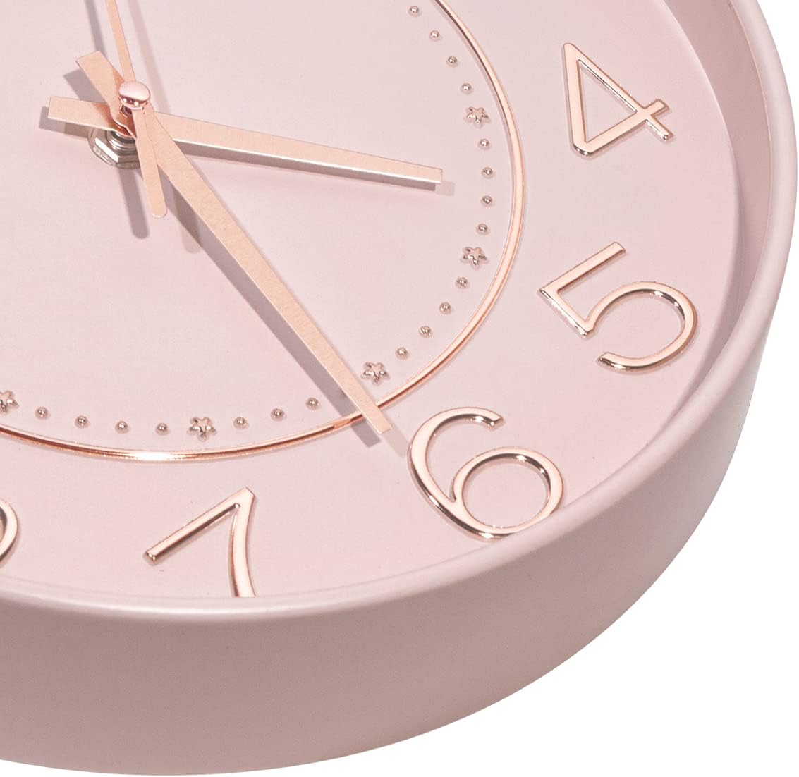 10 inch Small Wall Clocks Battery Operated,Silent No Ticking Clock for Wall,Modern Quartz Wall Clock for Living Room Bedroom Kitchen Office School Classroom Decor (Pink& Rosegold)