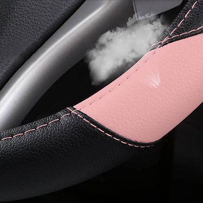 Leather Car Steering Wheel Cover, Universal Fit for Most Cars, Pink
