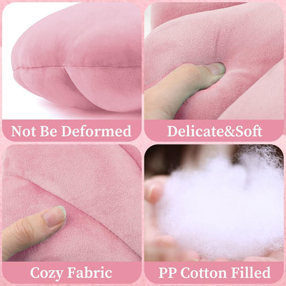 Seashell Pillow Sea Shaped Decorative Princess Throw Pillow 3D Velvet Soft Ocean Cute Throw Pillows for Bed Couch Chair Sofa Room 13.4 X 9.8 inch