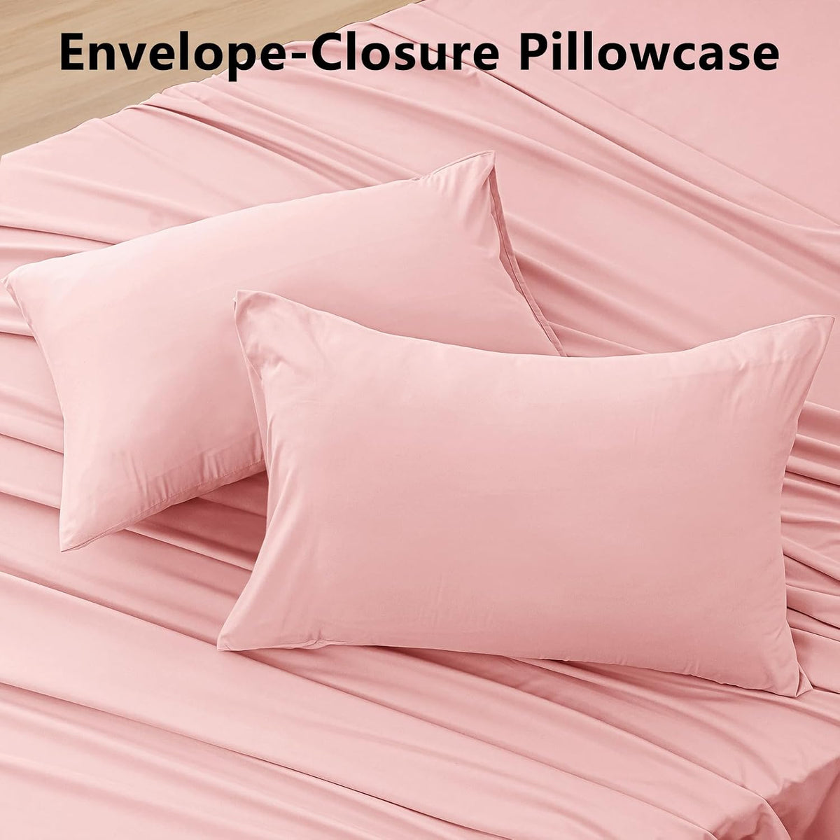 Twin Size 4 Piece Sheet Set - Hotel Luxury Bedding for Twin Size Bed - Soft and Breathable Bed Sheets Set - Deep Pocket Sheets,Wrinkle & Fade Resistant(Twin, Baby Pink)
