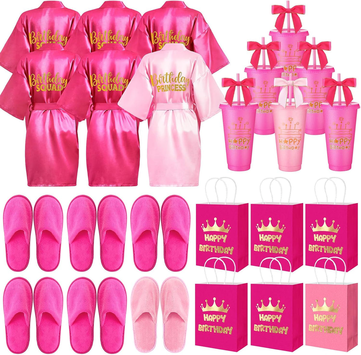 24 Pcs (6 Sets) Spa Party Supplies Kit Slumber Party Supplies