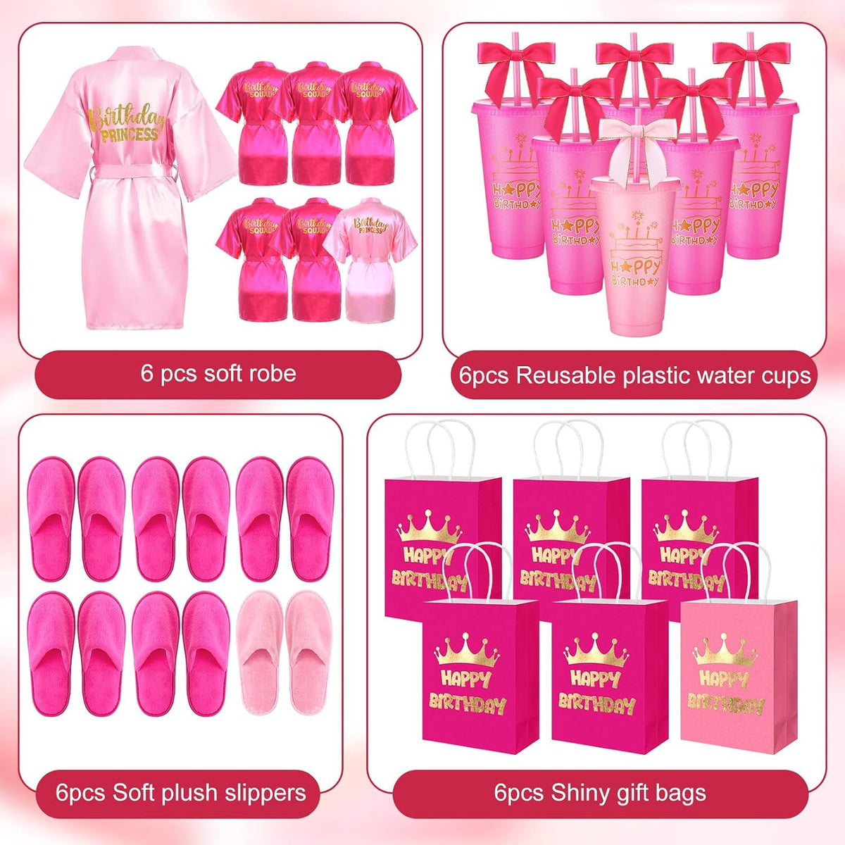 24 Pcs (6 Sets) Spa Party Supplies Kit Slumber Party Supplies
