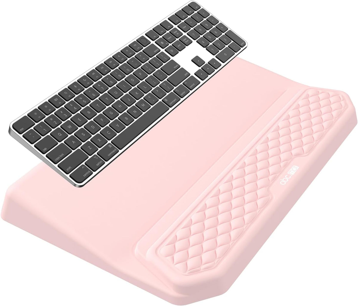 2-in-1 Ergonomic Keyboard Stand with Wrist Rest, Pink