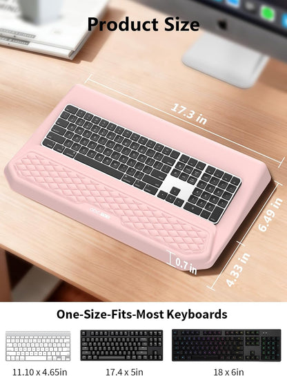 2-in-1 Ergonomic Keyboard Stand with Wrist Rest, Pink