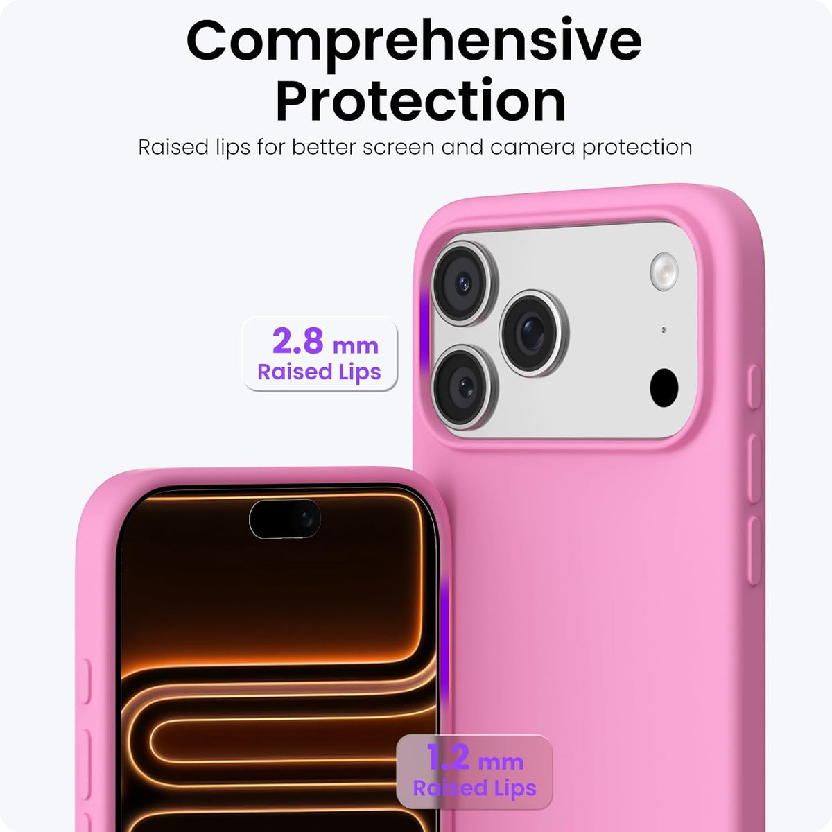 for iPhone 17 Pro Max Case, Liquid Silicone, Peach Pink