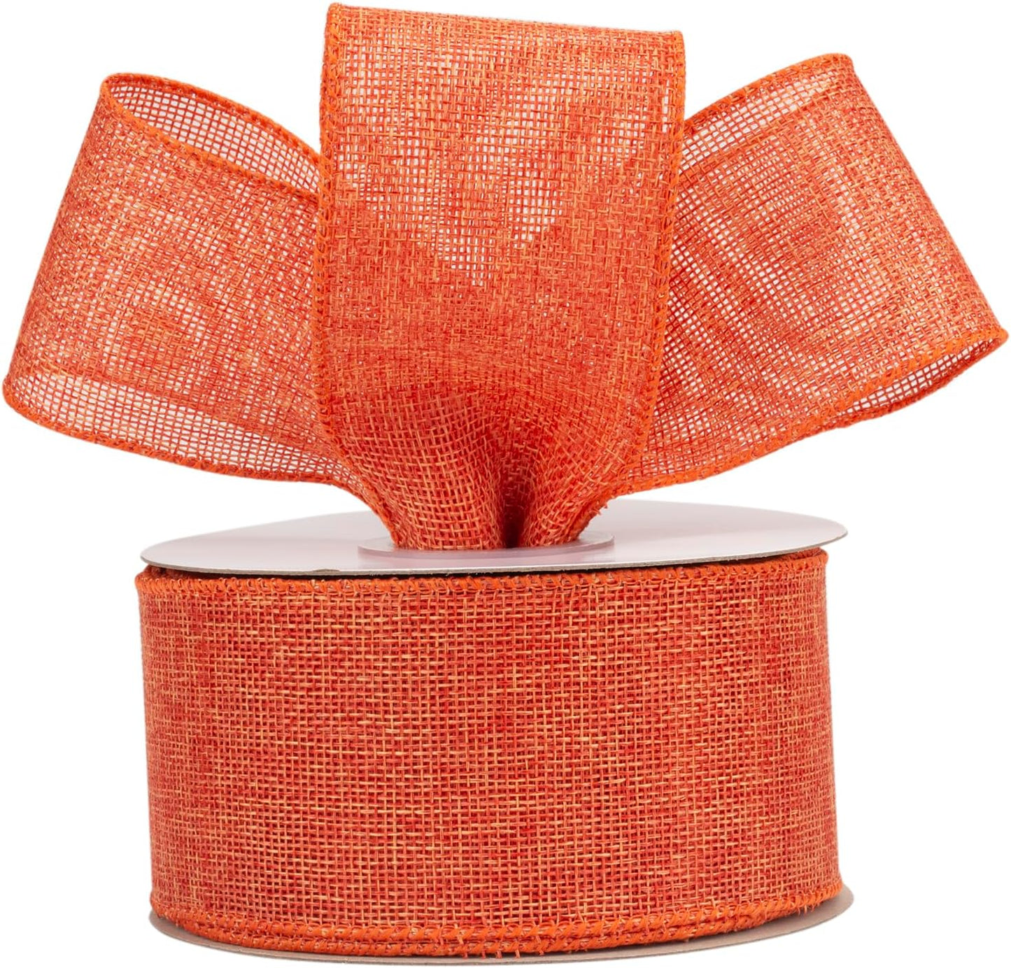 Honey Peach Burlap Ribbon, 2-1/2 Inch x 20 Yard, Wired Edge Ribbon for Crafts, Wreath, Bow Making, Gift Wrapping, Christmas Tree Decoration and Home Decoration