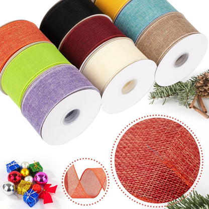 Honey Peach Burlap Ribbon, 2-1/2 Inch x 20 Yard, Wired Edge Ribbon for Crafts, Wreath, Bow Making, Gift Wrapping, Christmas Tree Decoration and Home Decoration