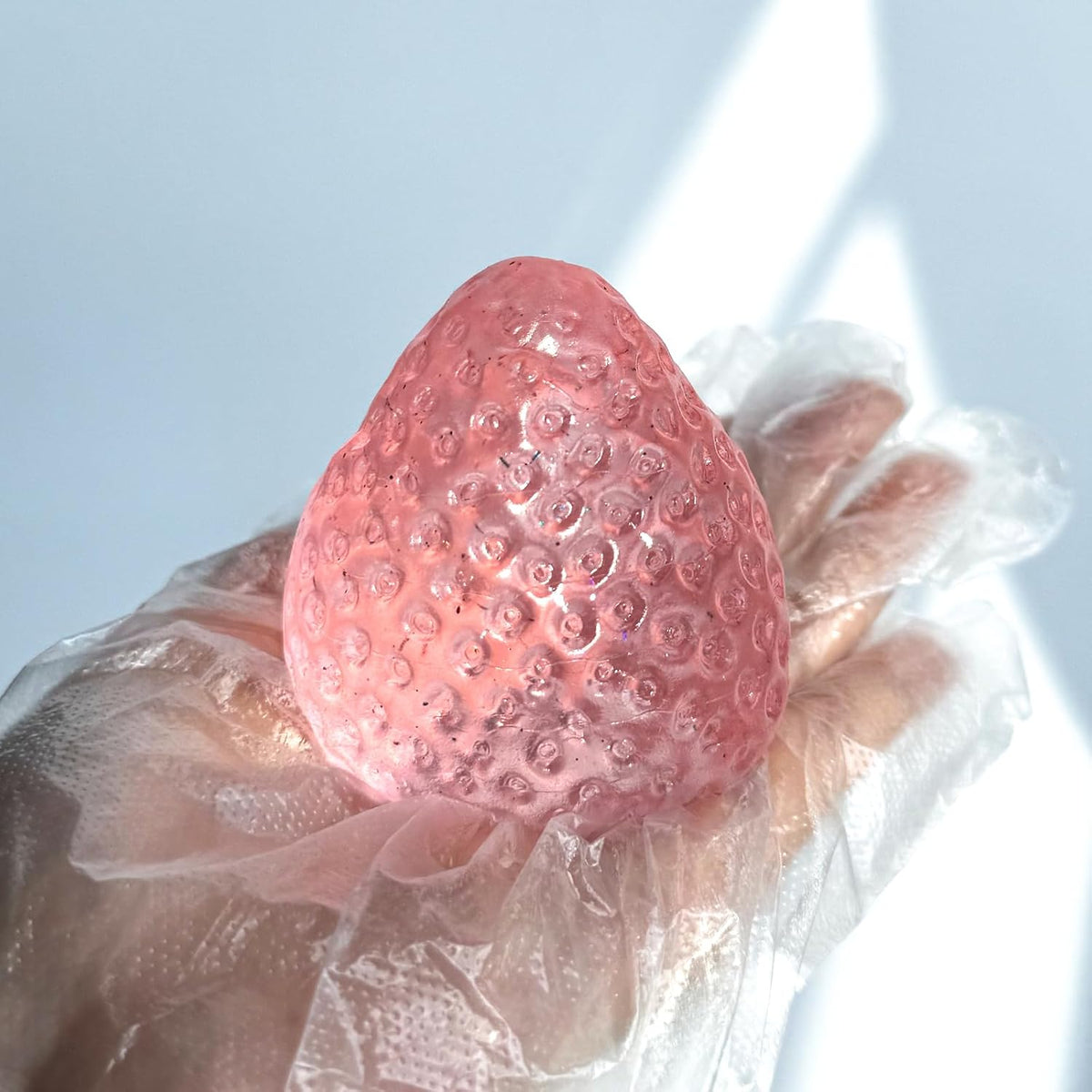 2PCS Big Strawberry Squishies for Adults Relaxation, Handmade Sticky Squishies Strawberry