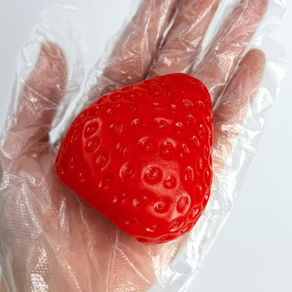 2PCS Big Strawberry Squishies for Adults Relaxation, Handmade Sticky Squishies Strawberry