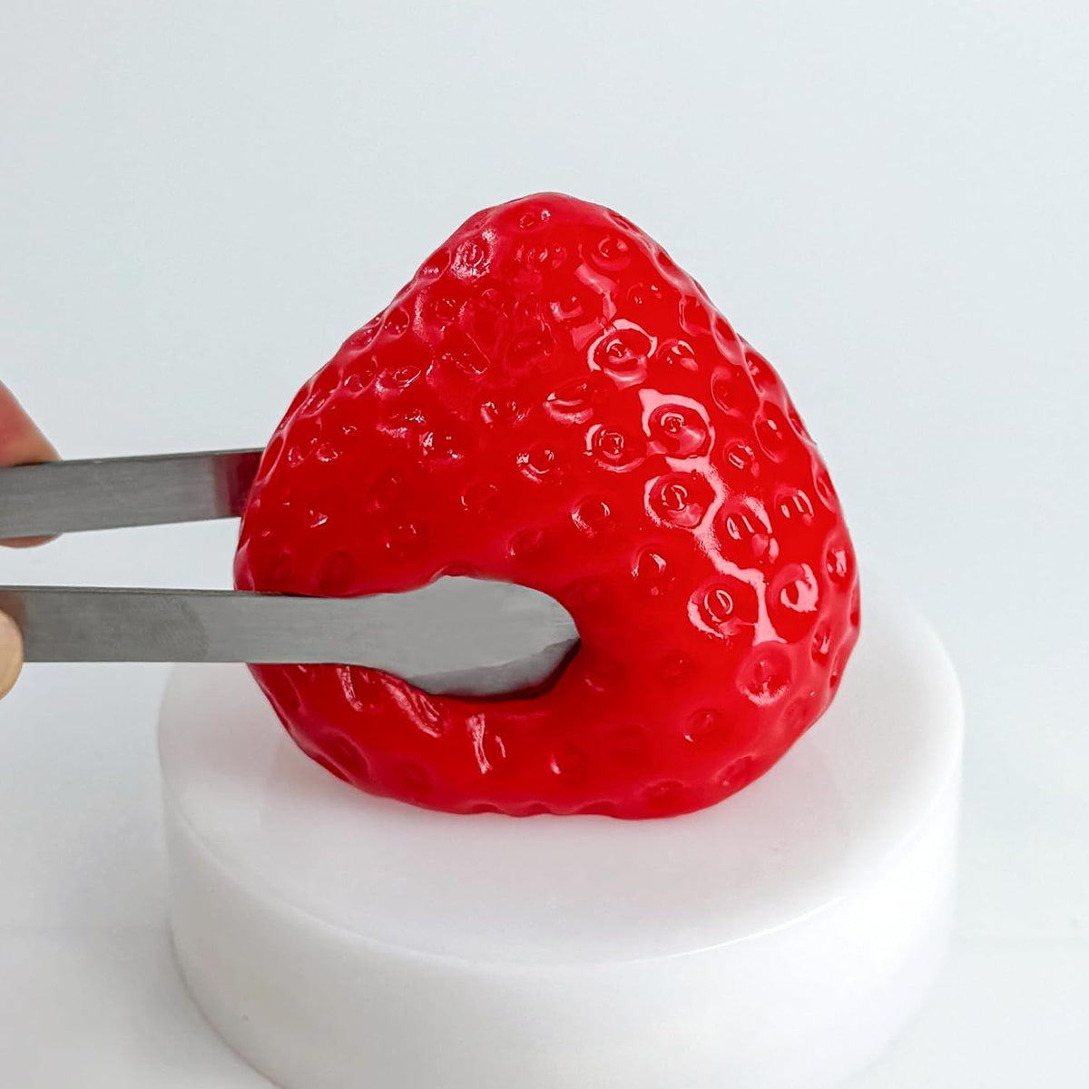 2PCS Big Strawberry Squishies for Adults Relaxation, Handmade Sticky Squishies Strawberry