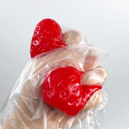 2PCS Big Strawberry Squishies for Adults Relaxation, Handmade Sticky Squishies Strawberry